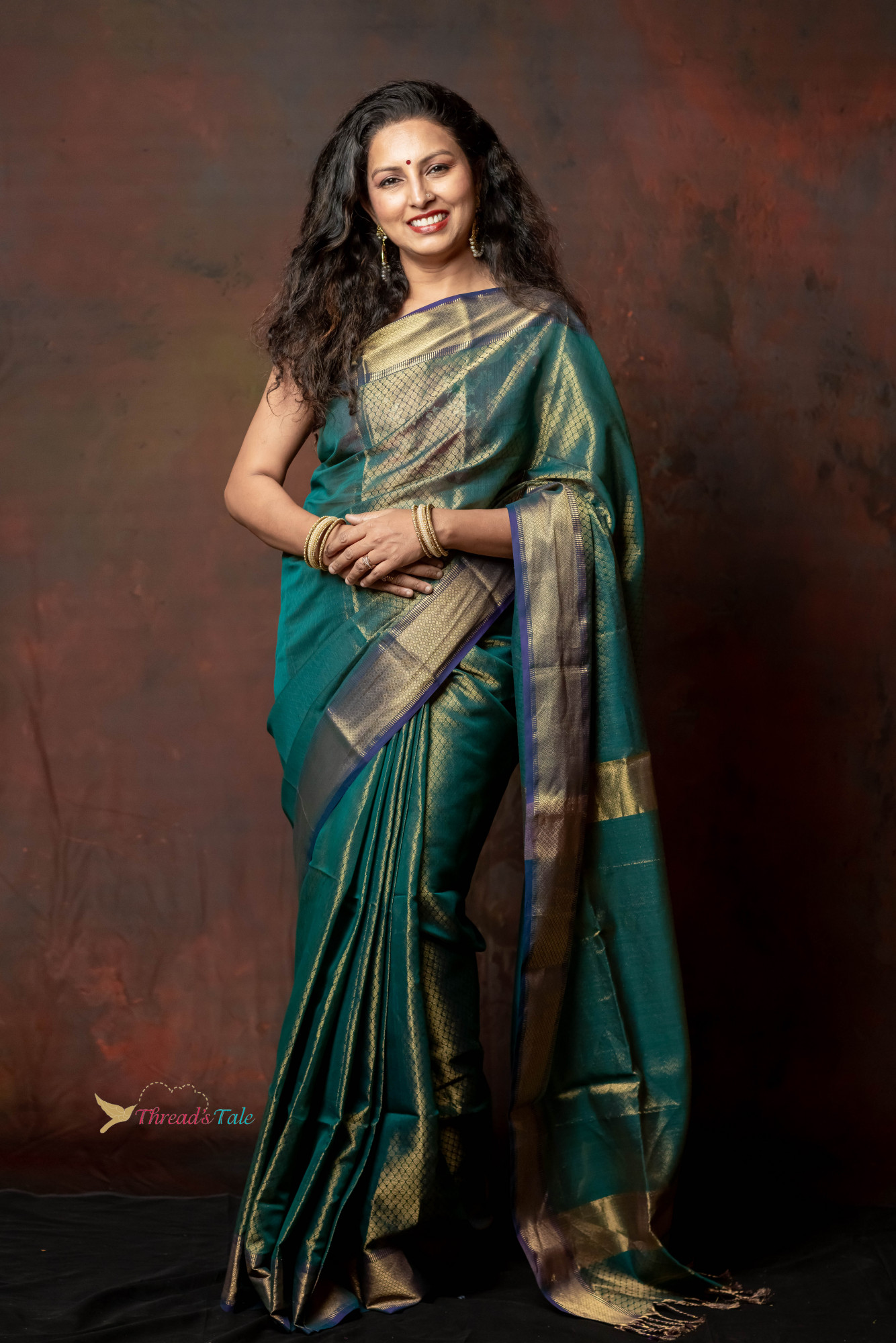 Peacock Blue Handwoven Brocade Saree