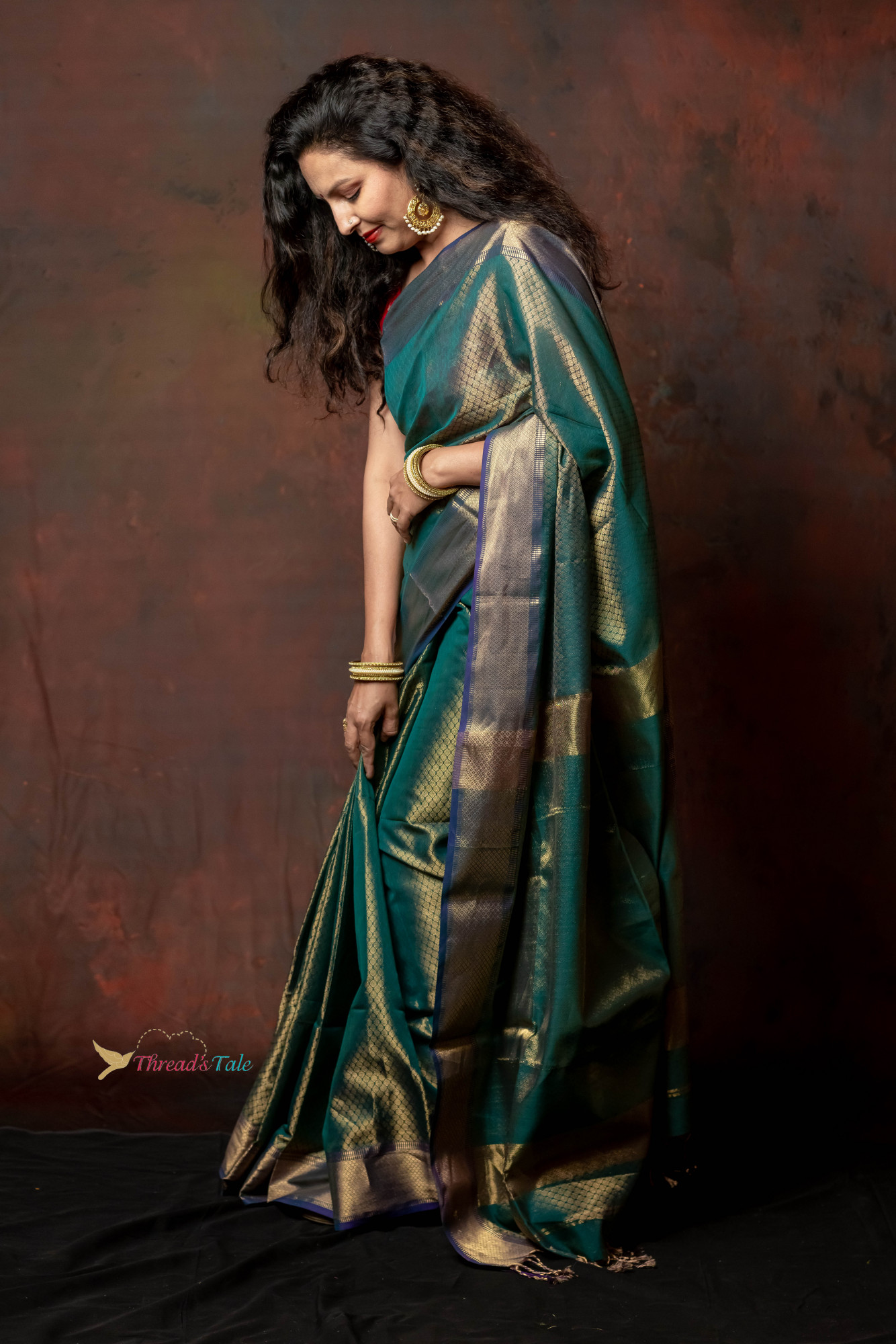 Peacock Blue Handwoven Brocade Saree