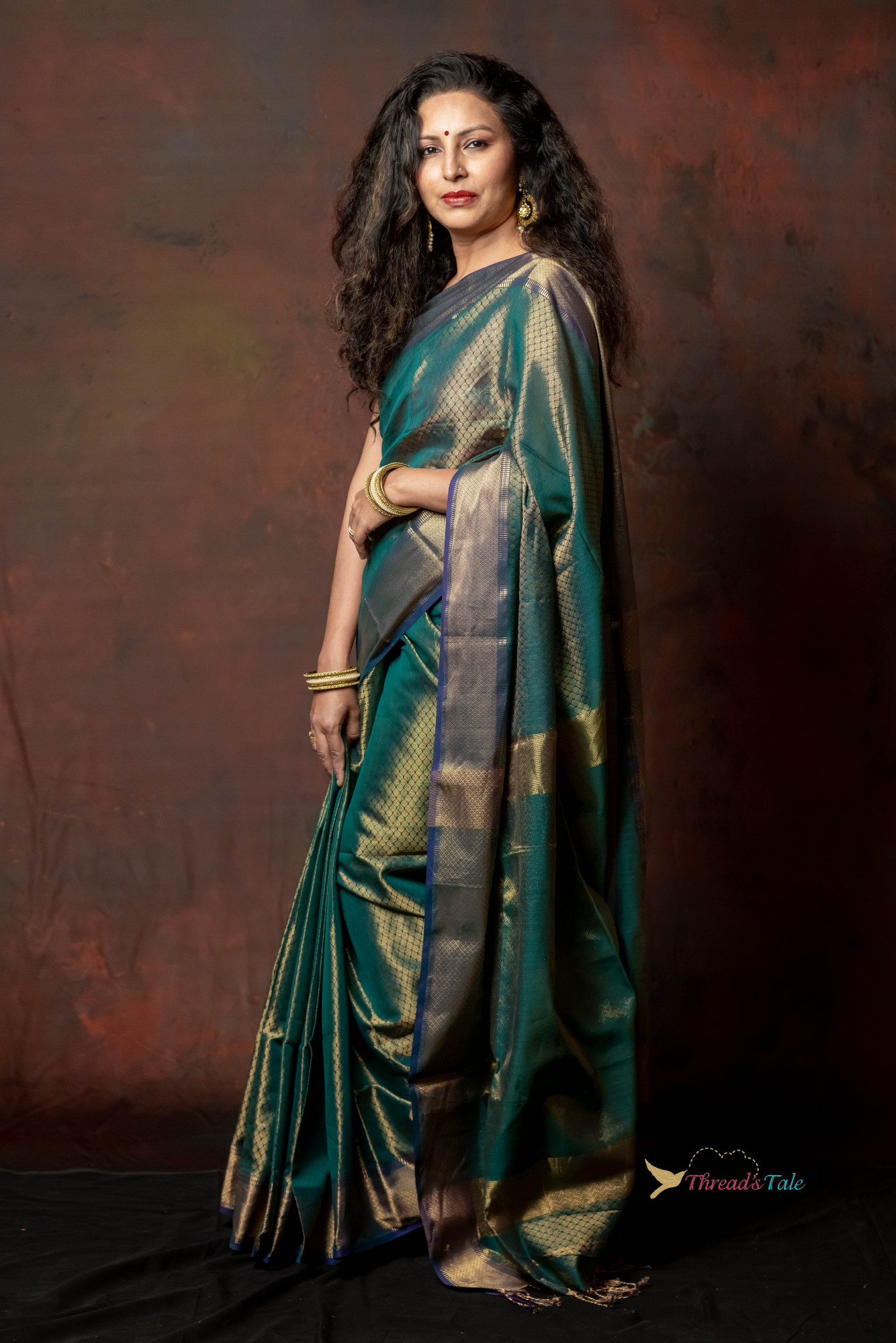 Peacock Blue Handwoven Brocade Saree