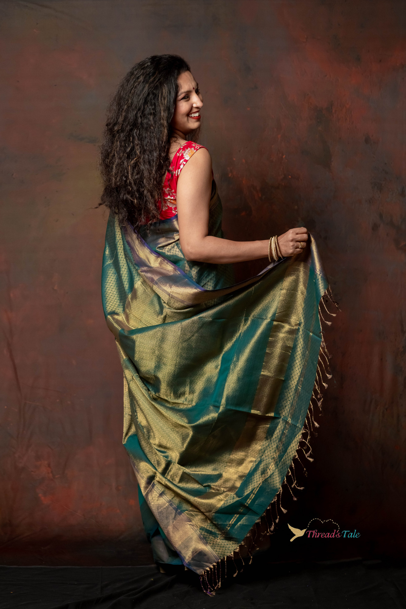Peacock Blue Handwoven Brocade Saree