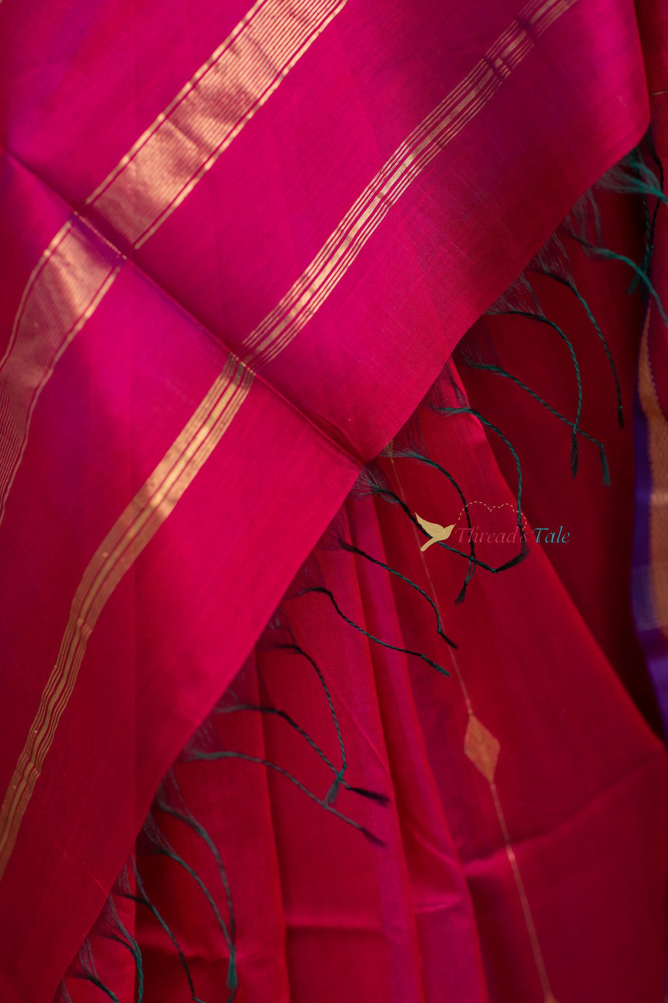 Violet Pink Handwoven Shaded Saree