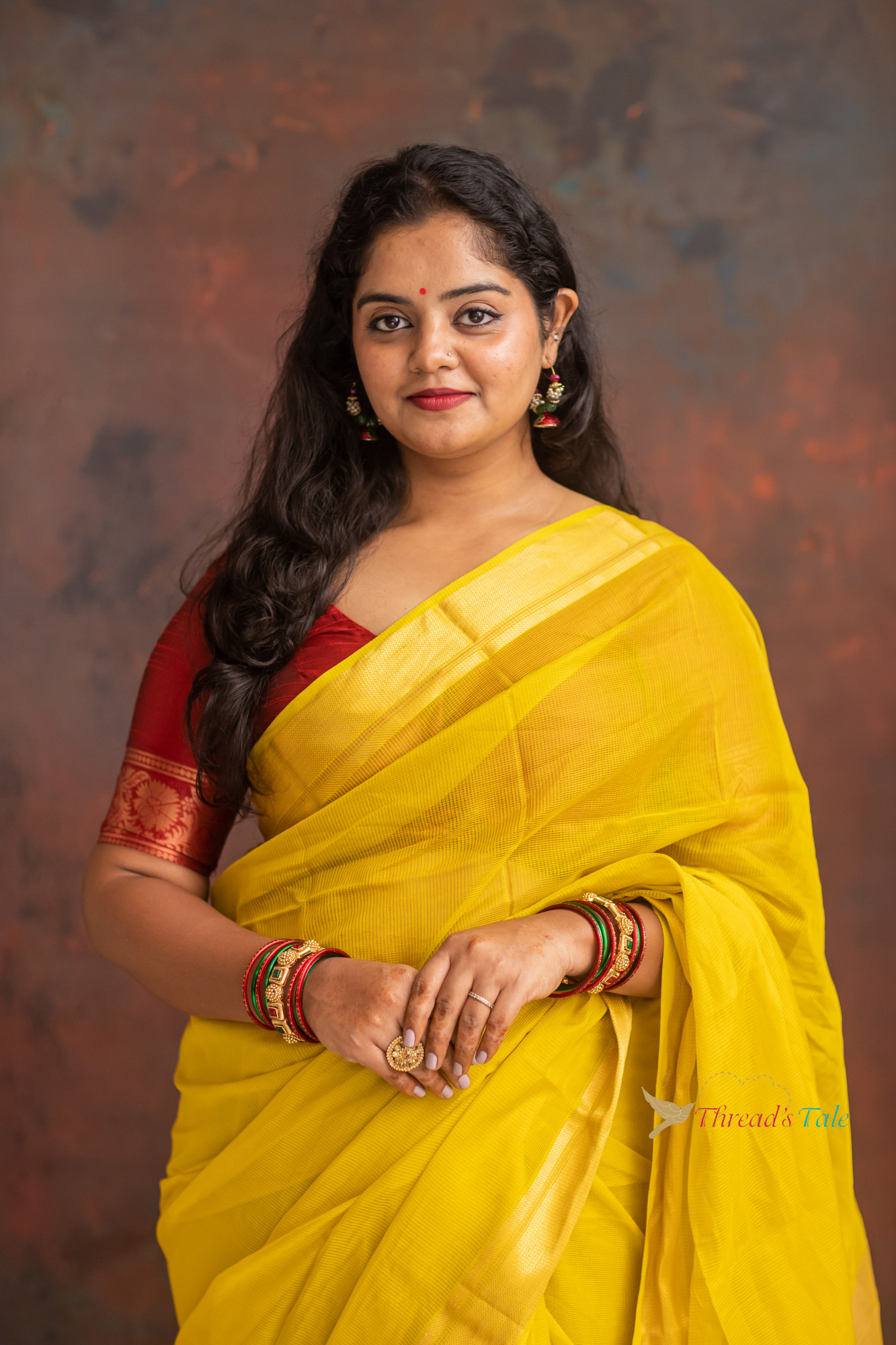 Sunshine Yellow Handwoven Maheshwari Saree