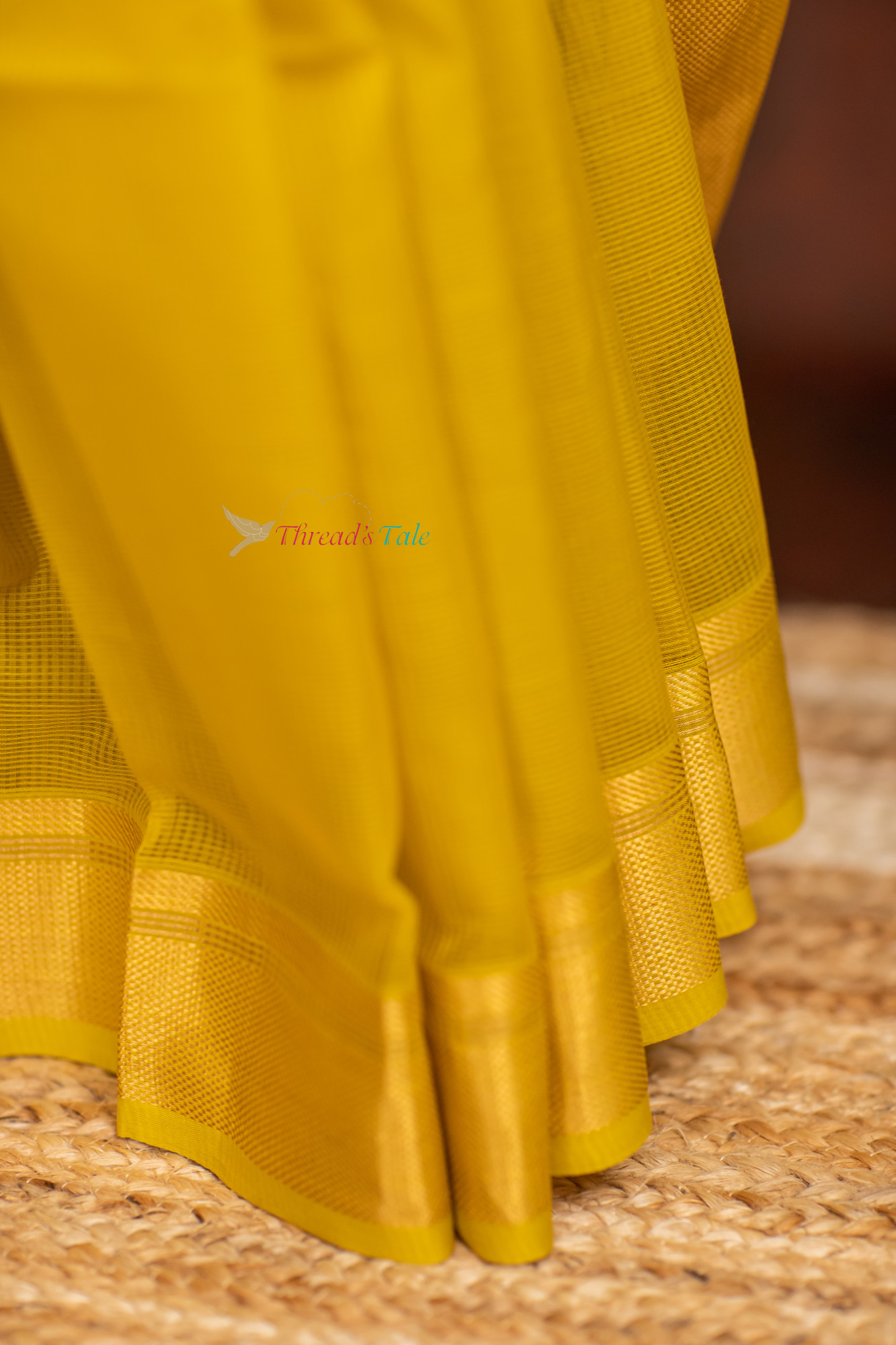Sunshine Yellow Handwoven Pure Maheshwari Saree