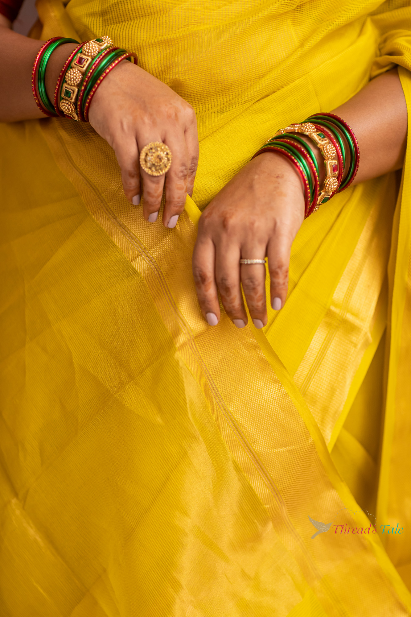 Sunshine Yellow Handwoven Maheshwari Saree