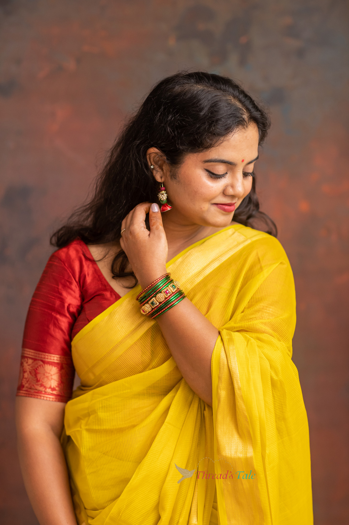 Sunshine Yellow Handwoven Maheshwari Saree