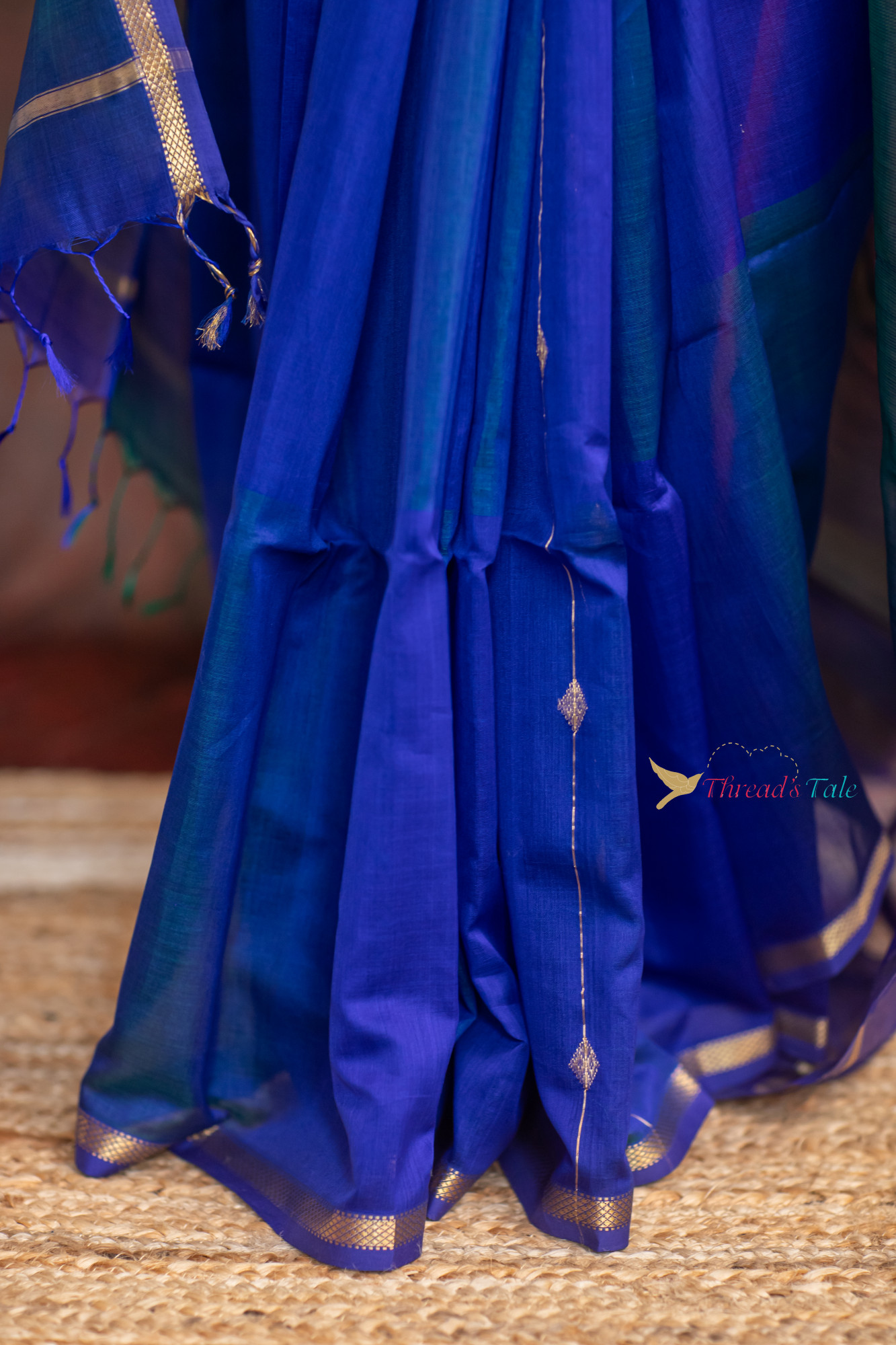 Blue Shaded Handwoven  Saree