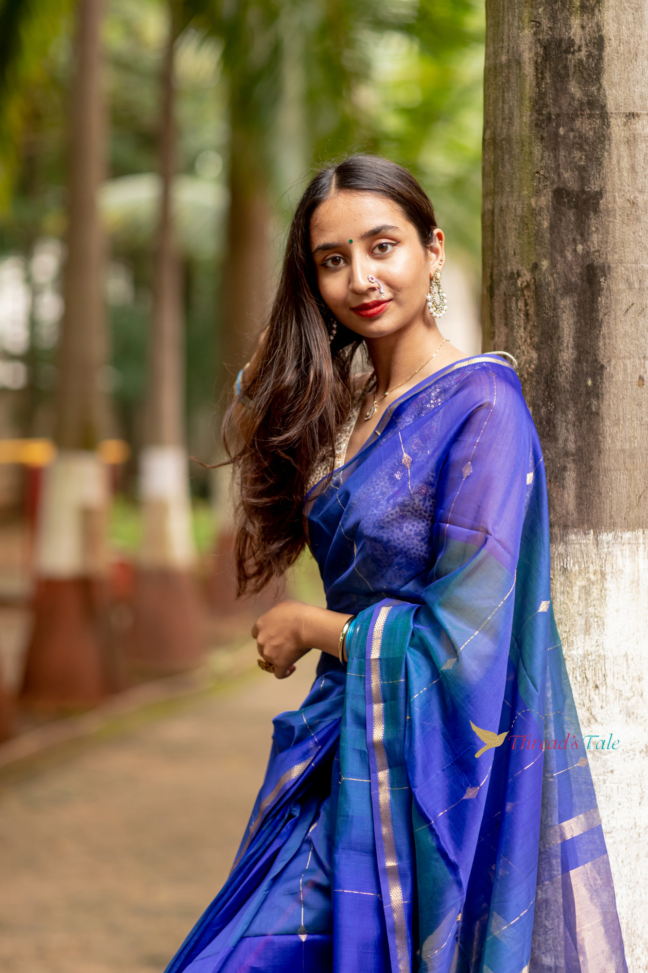 Blue Shaded Handwoven Saree