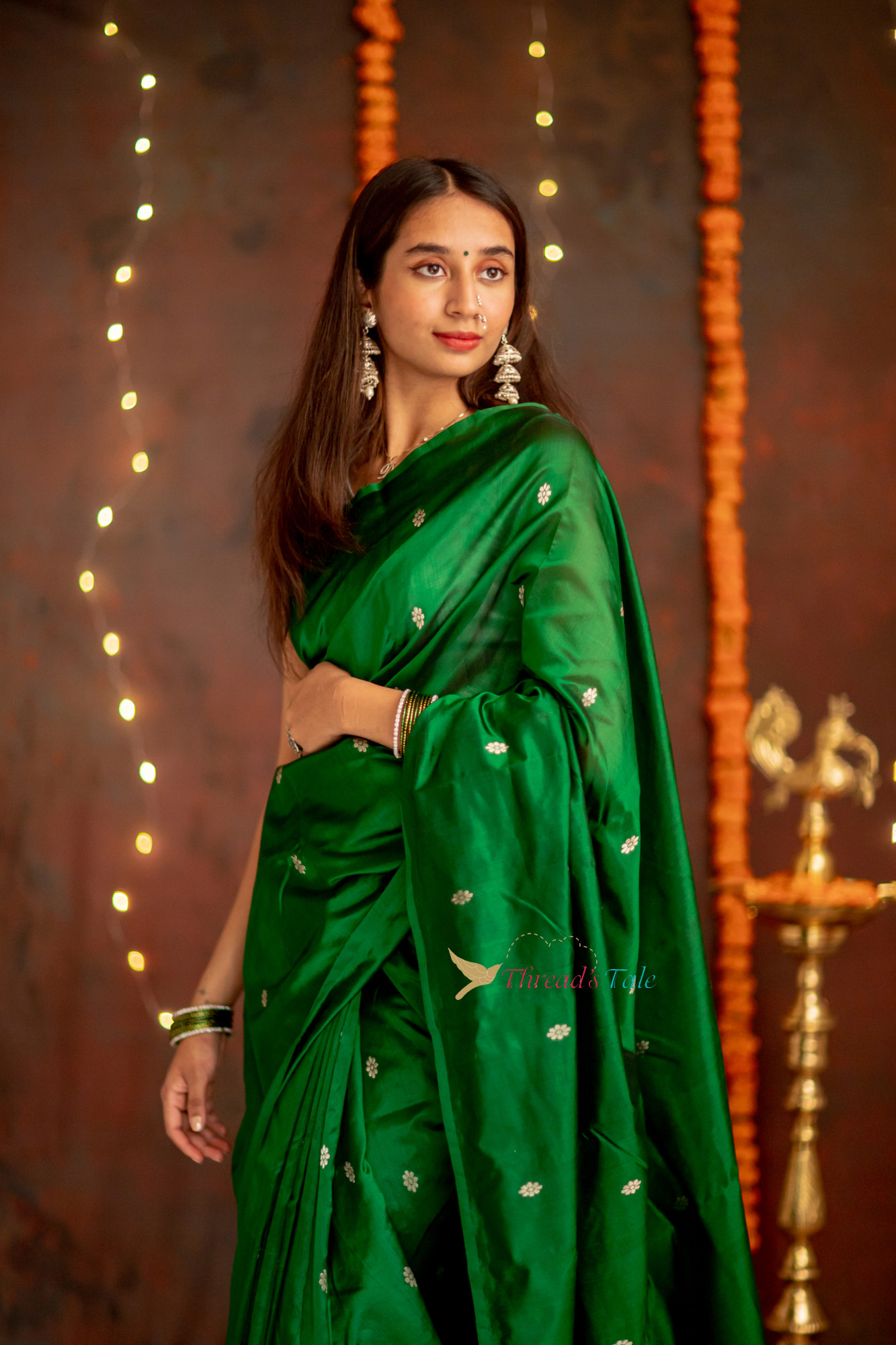 Emerald Green Pure Silk Handwoven Saree