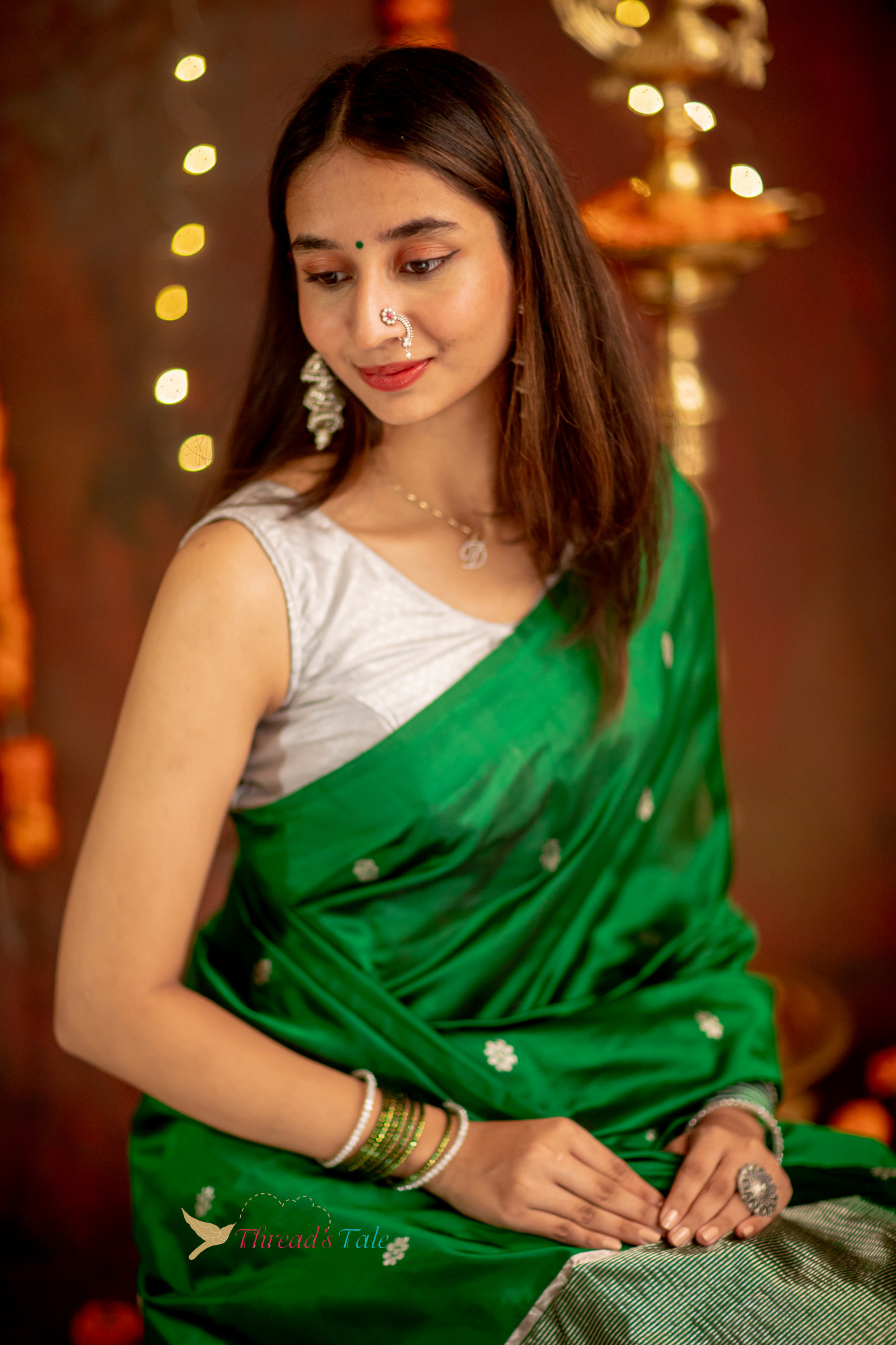 Emerald Green Pure Silk Handwoven Saree