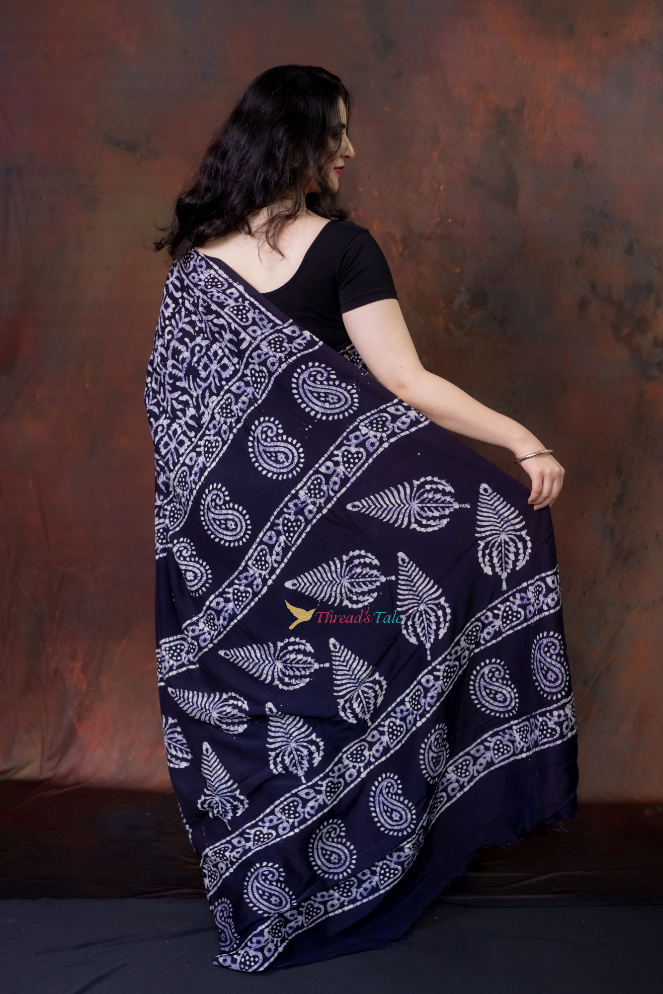 Indigo Hand Crafted Batik Saree