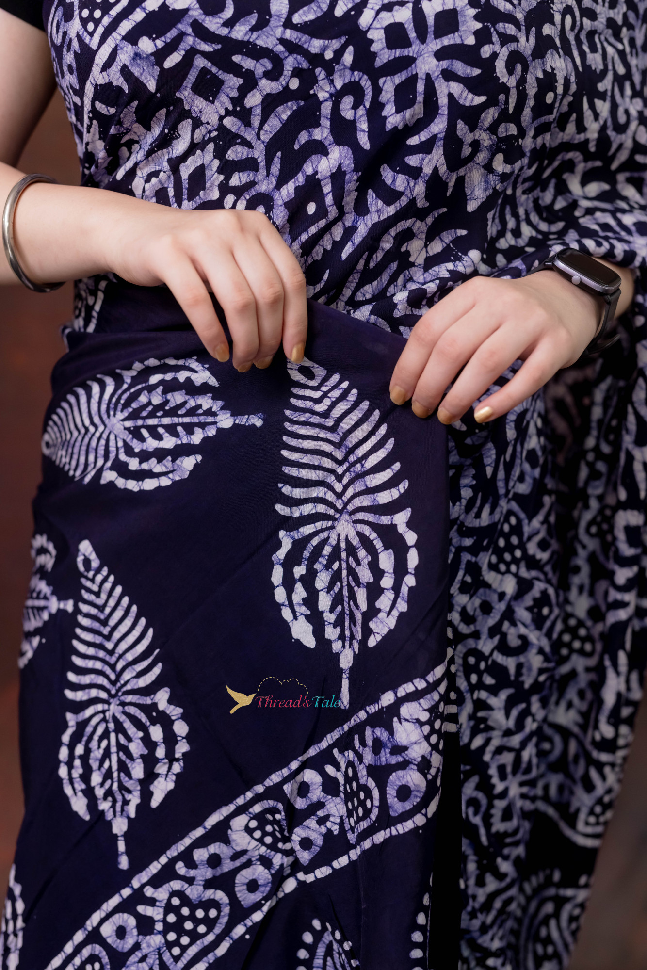 Indigo Hand Crafted Batik Saree