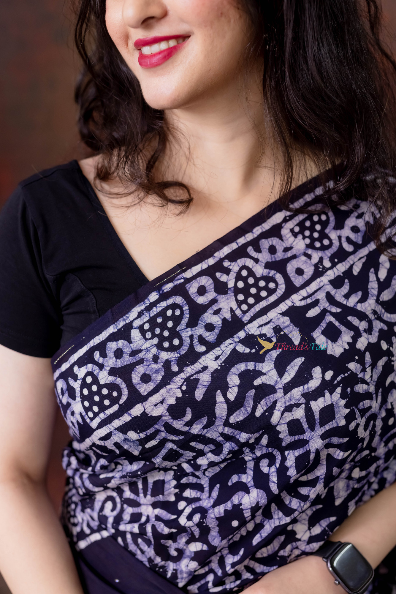 Indigo Hand Crafted Batik Saree