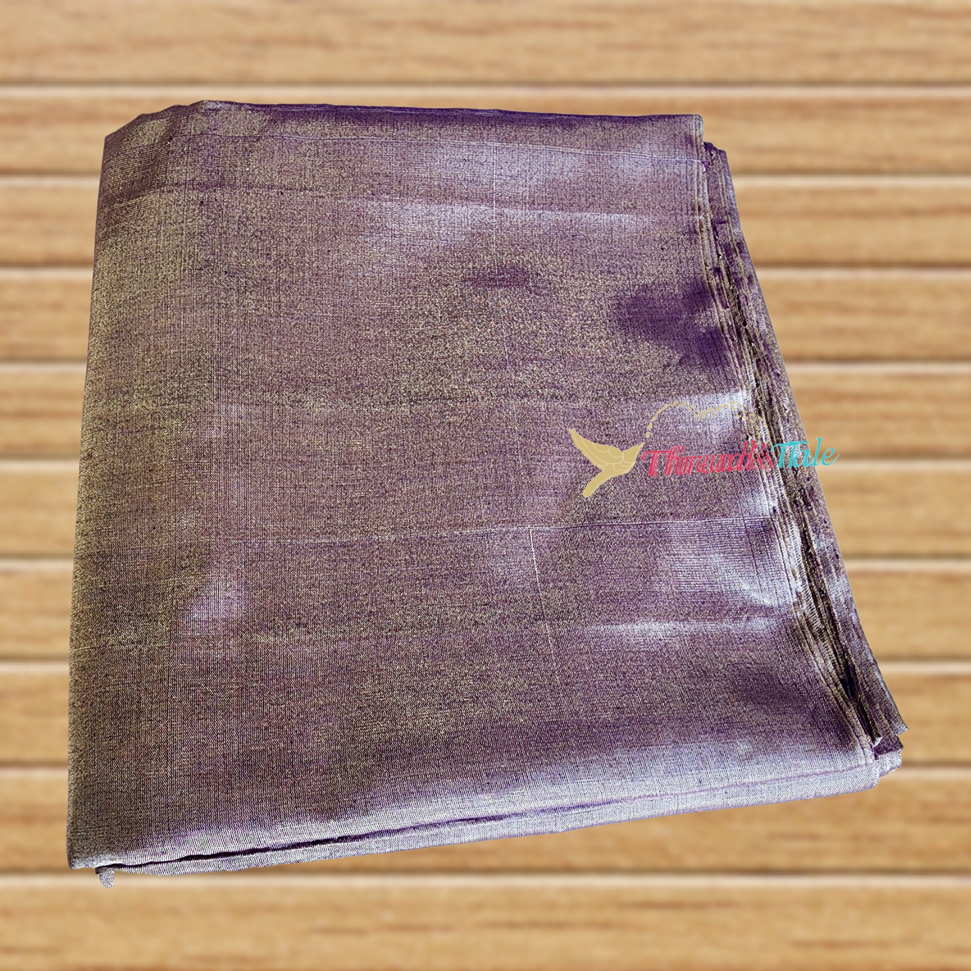 Violet Mettalic Silver Tissue Chanderi Fabric