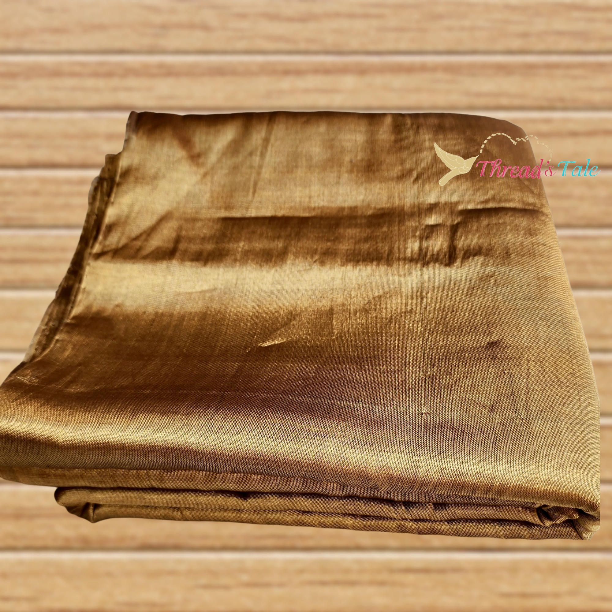 Antique Gold Tissue Chanderi Fabric