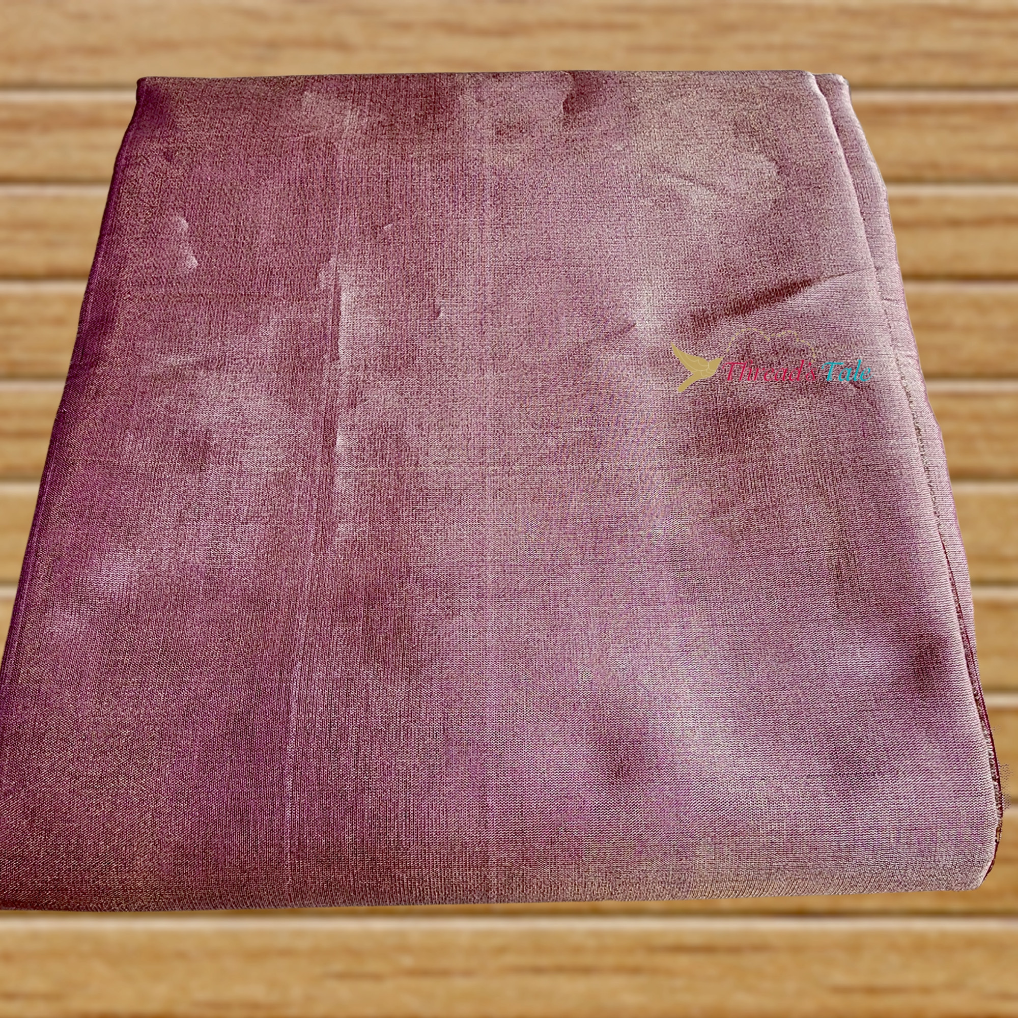Rose Silver Metallic Tissue Chanderi Fabric