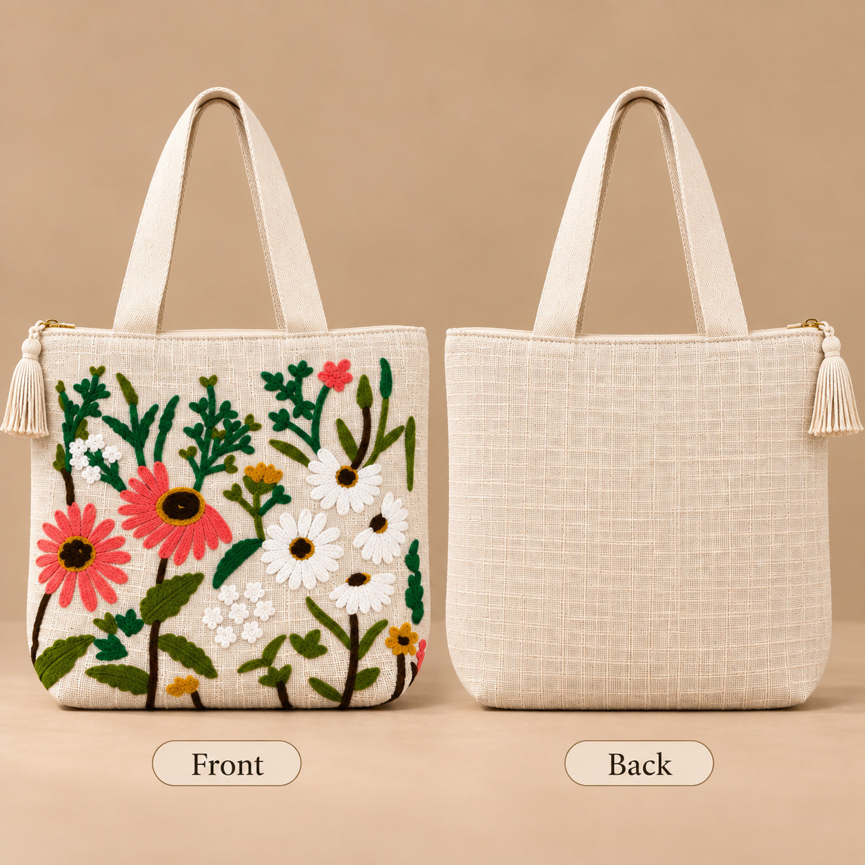 Front and back side of this tote bag