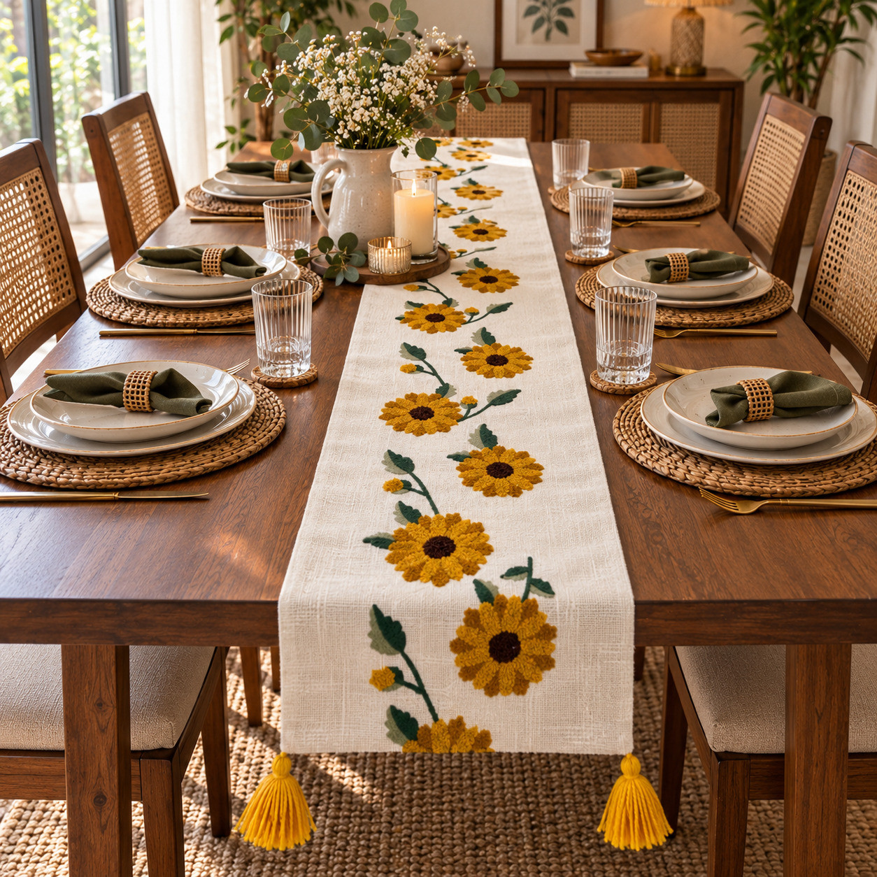 Sunflower Runner Dining Room Glow