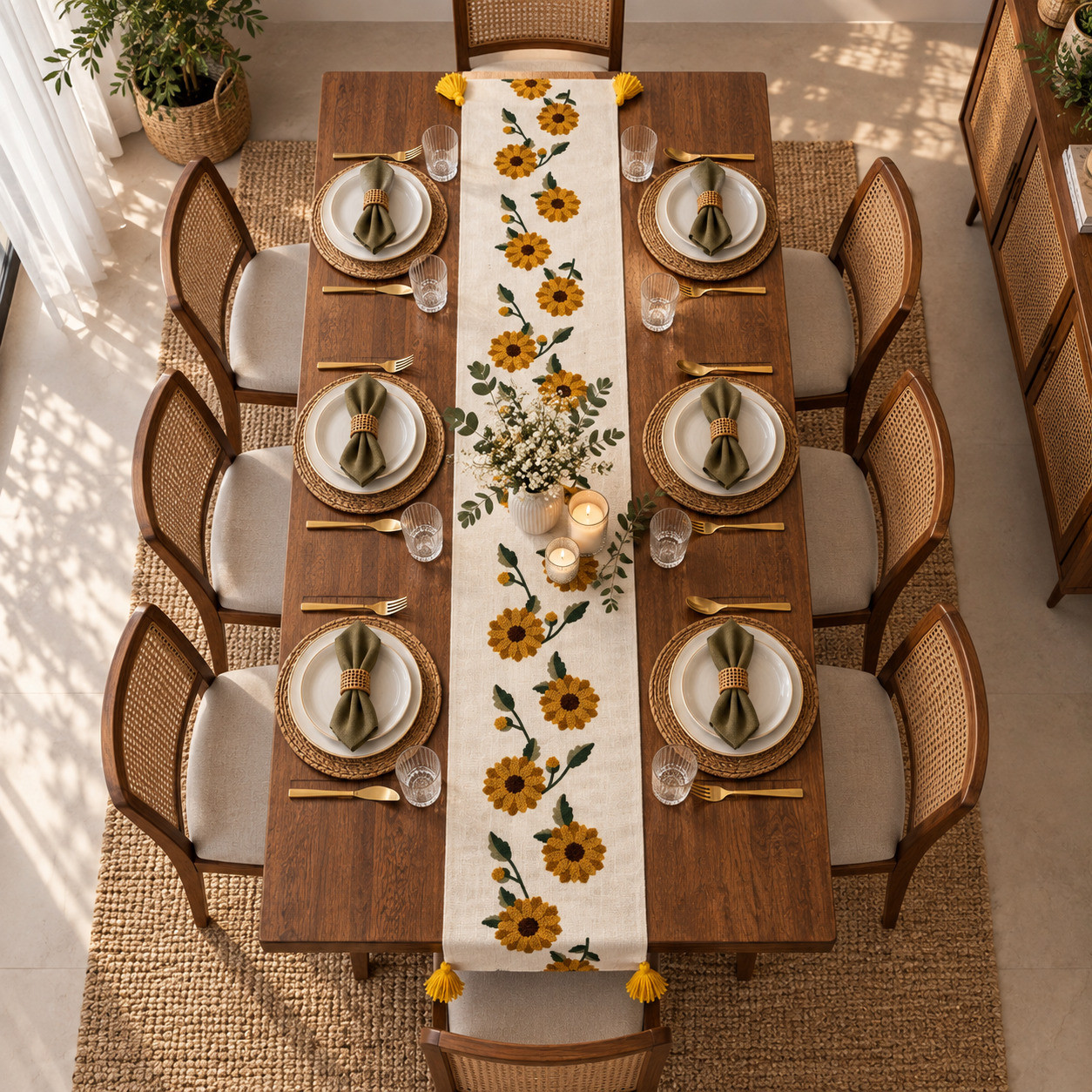 Sunflower Runner Dining Table