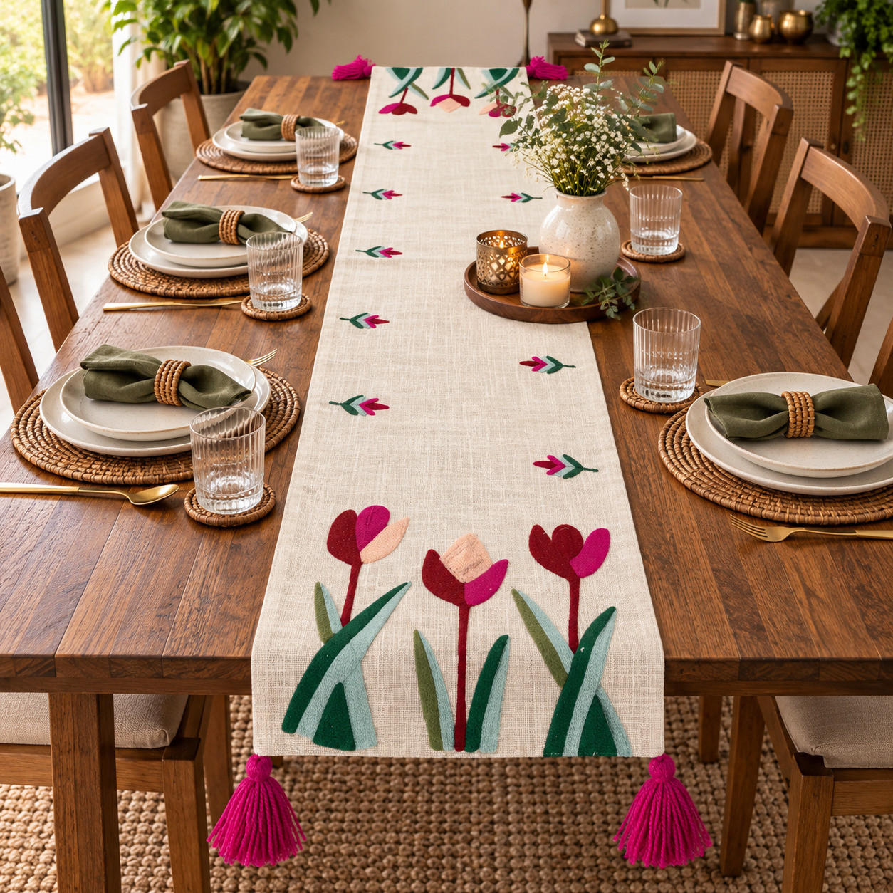 Sunlit Tulip Runner Dining Table
