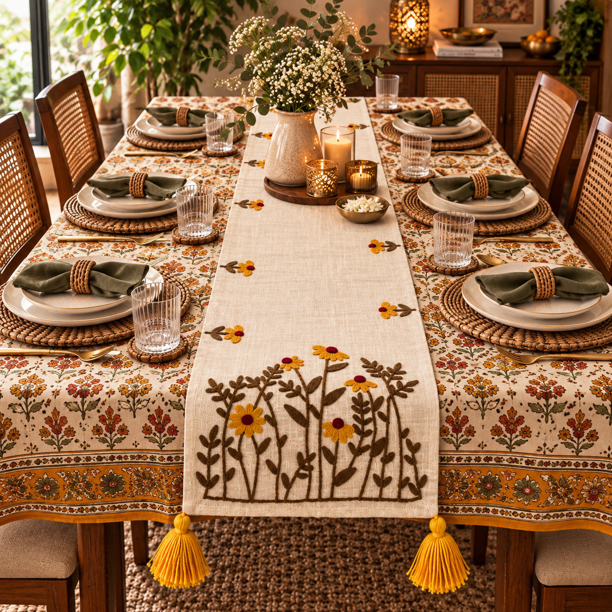 Warm Boho Indian Dining Table