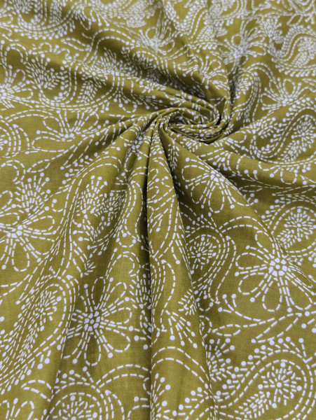 Mehndi Green Lucknowi Chikankari Print