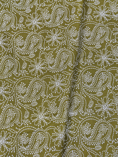 Mehndi Green Lucknowi Chikankari Print
