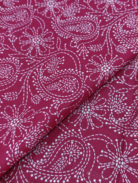 Magenta Lucknowi Chikankari Print