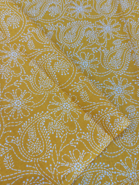 Yellow Lucknowi Chikankari Print