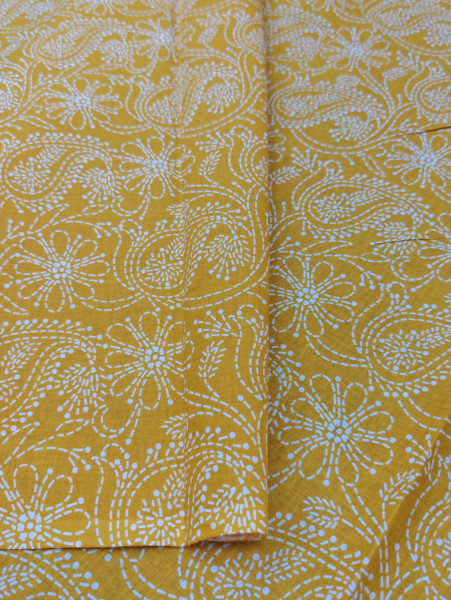 Yellow Lucknowi Chikankari Print