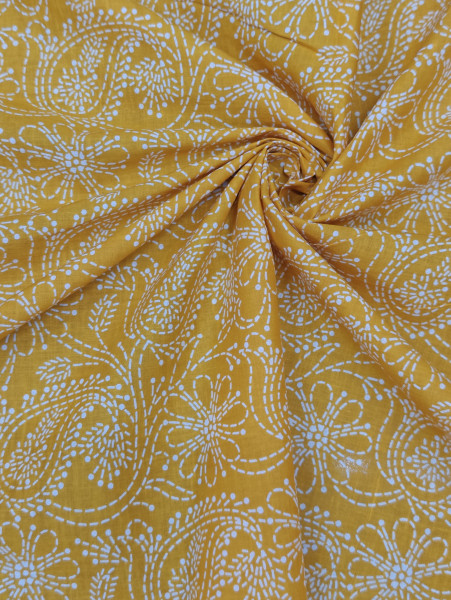 Yellow Lucknowi Chikankari Print