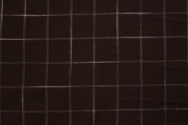 Yarn Dyed Linen Checks Coffee Brown