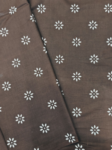 Mocha floral and geometric Print