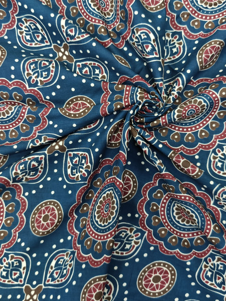 Ajrakh Indigo Cotton Print