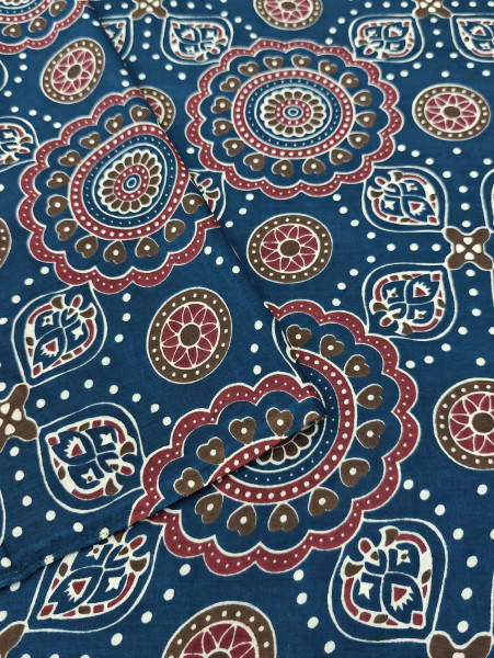 Ajrakh Indigo Cotton Print