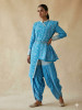 Turquoise Blue Floral 3Pc Suit Set