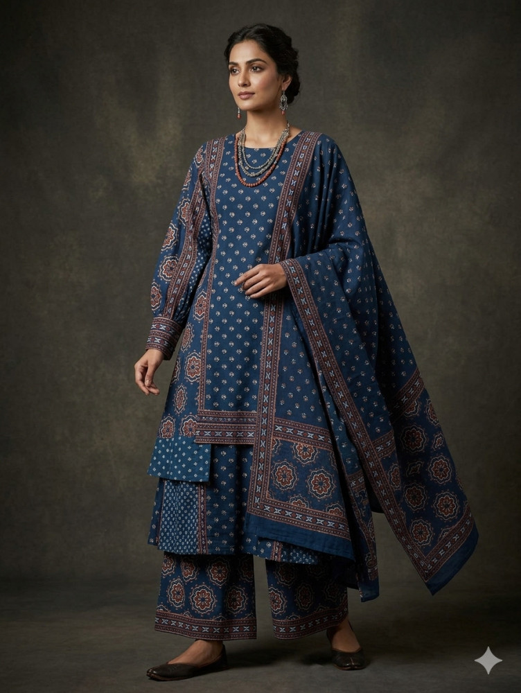 Image of Indigo 3Pc Suit Set
