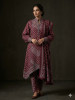 Deep Wine Floral Buti Printed 3Pc Suit Set