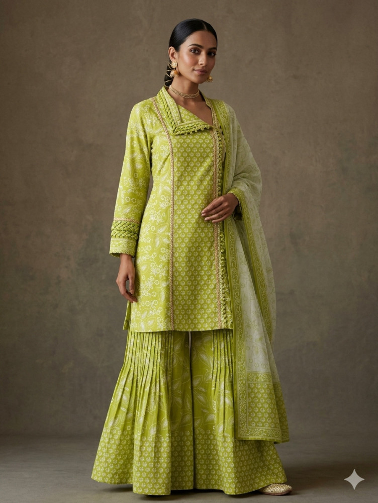 Image of Parrot Green 3Pc Suit Set