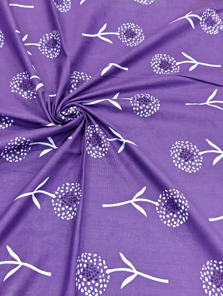 Image of Cotton Floral Purple Print