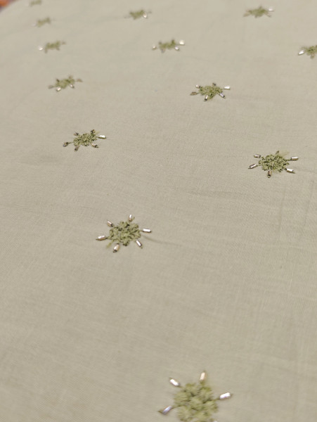 Pastel Green Cotton Beds Work With Embroidery