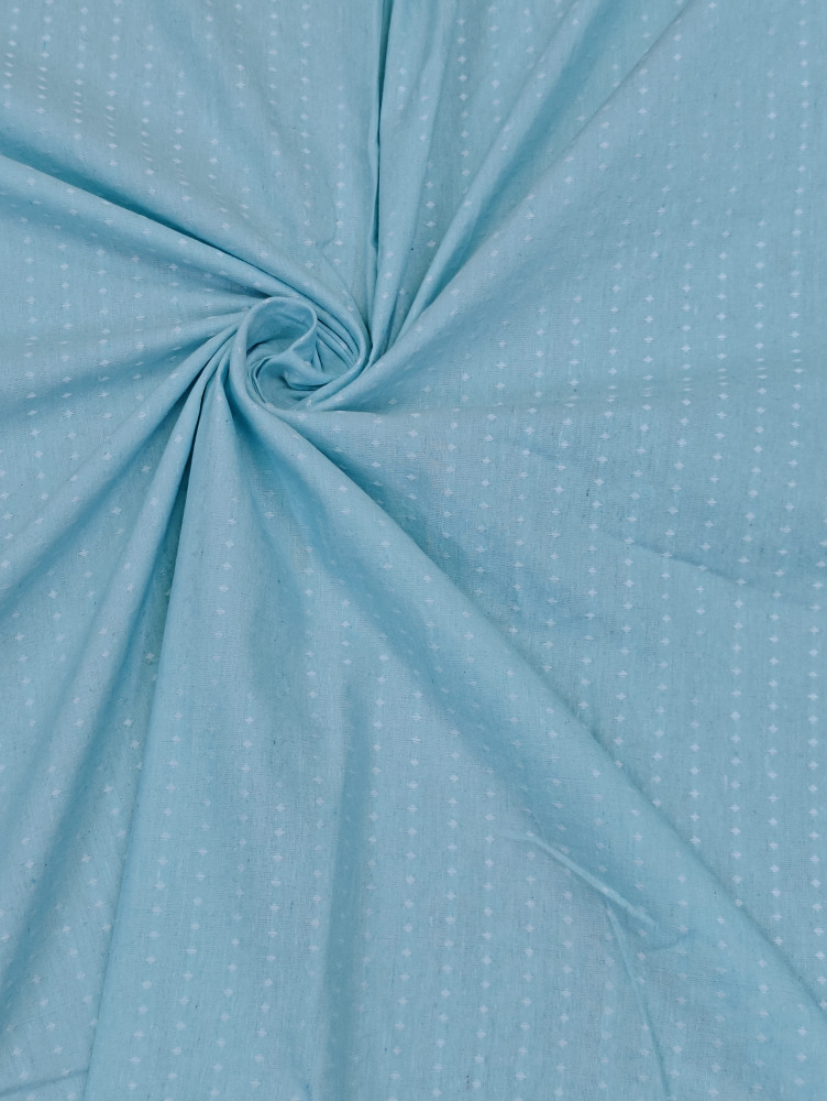 Image of Sky Blue Dobby Premium Handloom Cotton Fabric