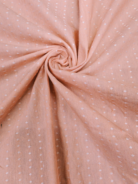 Peach Dobby Dot Premium Cotton Fabric
