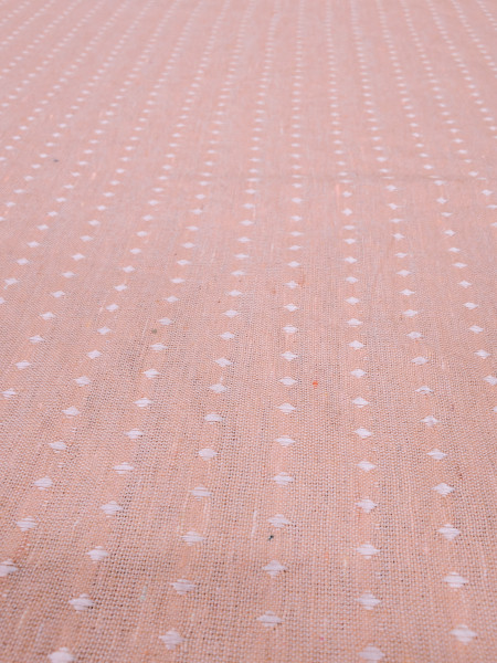 Peach Dobby Dot Premium Cotton Fabric