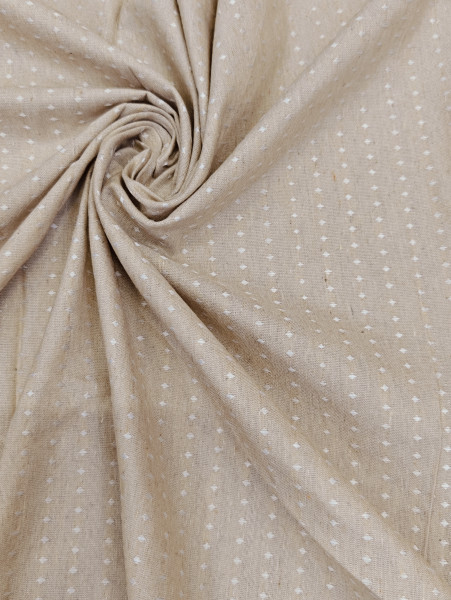 Brown Dobby Dot Premium Cotton Fabric