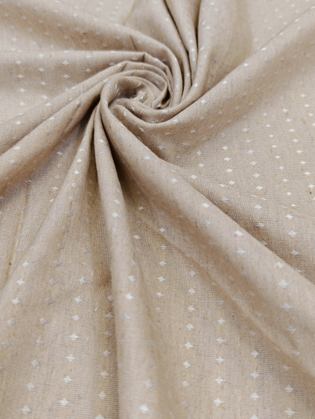 Brown Dobby Dot Premium Cotton Fabric