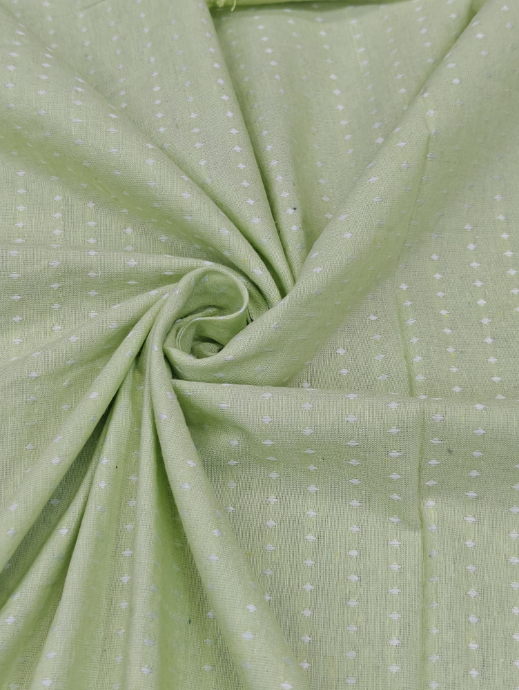 Image of Green Dobby Dot Premium Cotton Fabric