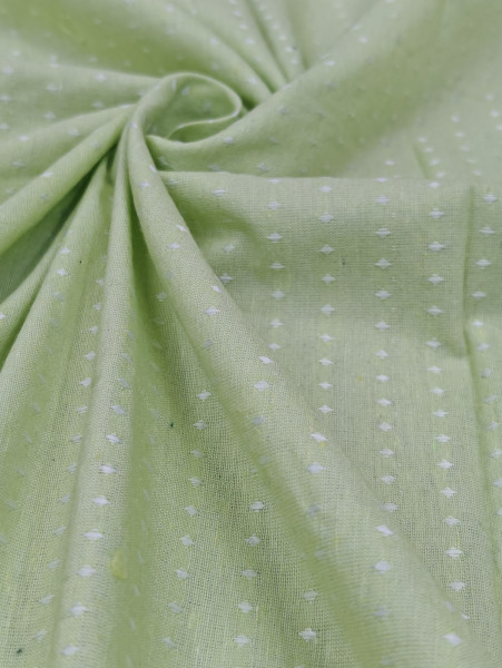 Green Dobby Dot Premium Cotton Fabric