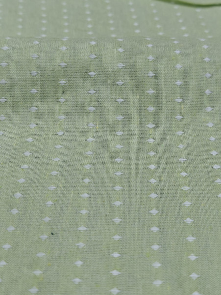 Green Dobby Dot Premium Cotton Fabric
