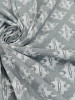 Charcoal Ikat-Inspired Geometric Cotton Fabric