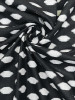 Black and White Ikat-Inspired Geometric Cotton Fabric